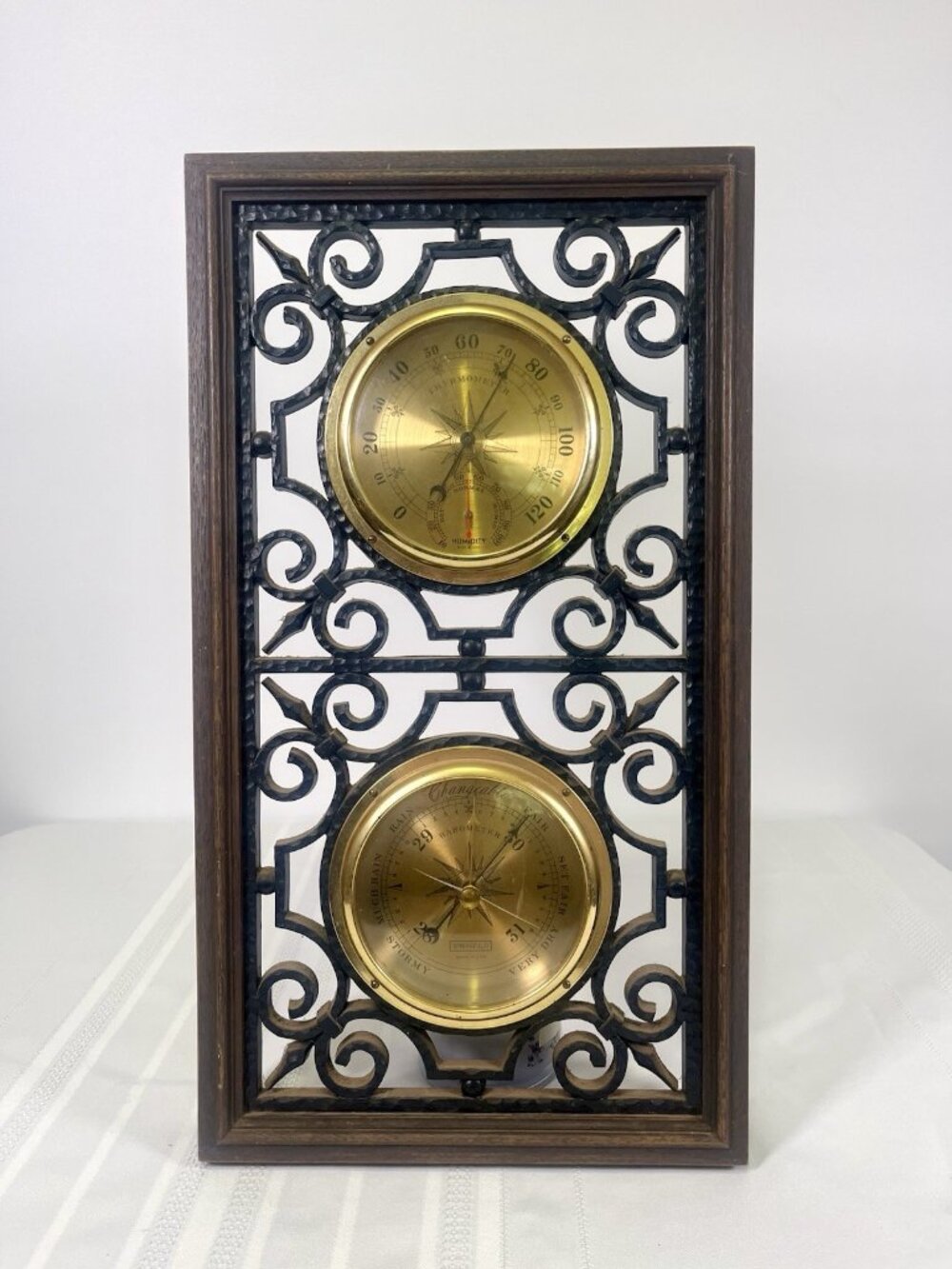 VTG 70s Springfield Wall Weather Ronthor Barometer Thermometer Spanish Retro